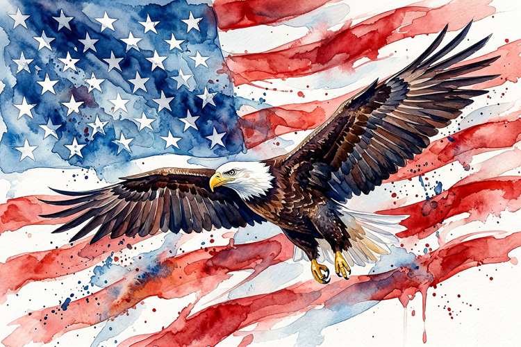 Eagle Flag 4th of July