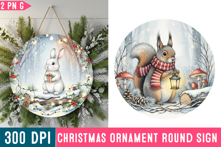 Christmas Ornaments Round Sign PNG, Christmas Round Sign PNG