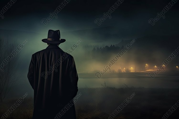 Person Walking in Night Background Wallpaper example image 1
