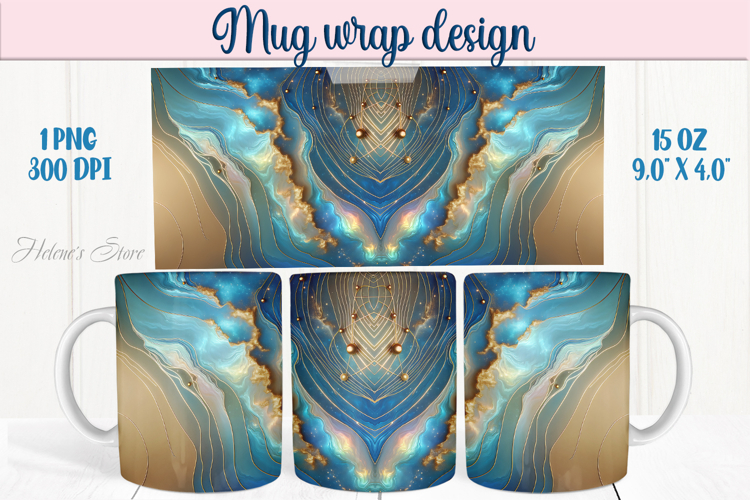 Abstract cosmic sky mug wrap 15 oz sublimation designs png example image 1