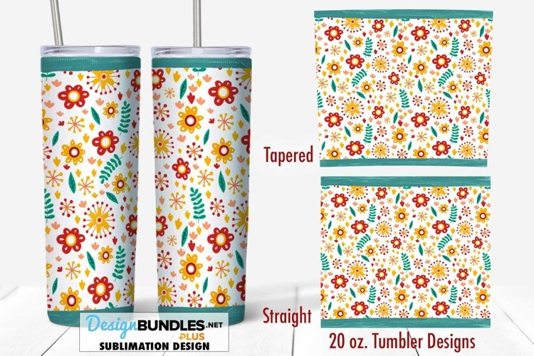 Summer Flowers Tumbler PNG | 20 oz. Tumbler Wrap
