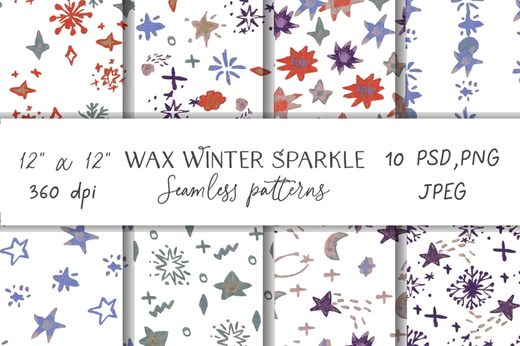 Wax Crayons Winter Sparkle Seamless Patterns