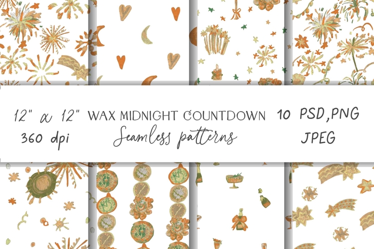 Wax Crayons Starlight Night Seamless Patterns