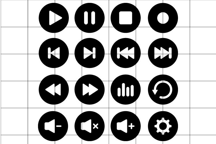 Player buttons icons vector set. Interface illustration. example image 1