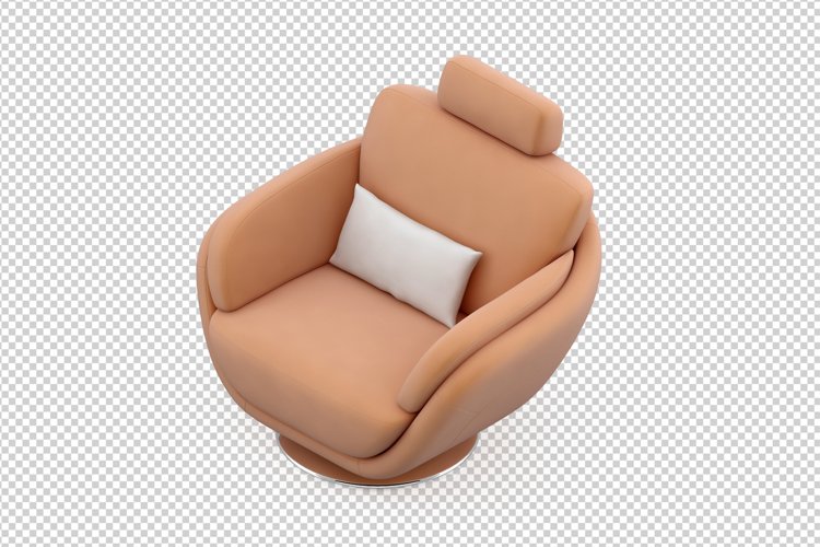 Isometric Arm Chair 3D isolated render