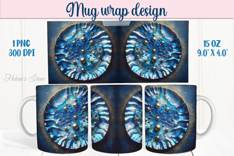 Abstract cosmic sky mug wrap 15 oz sublimation designs png example image 1