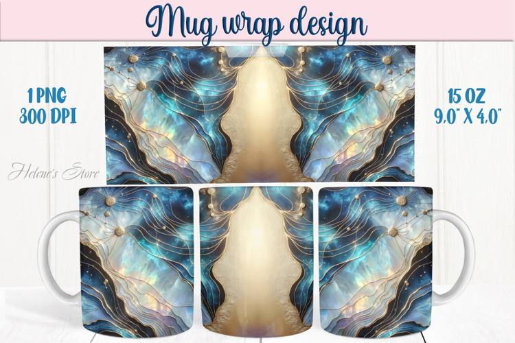 Abstract cosmic sky mug wrap 15 oz sublimation designs png example image 1