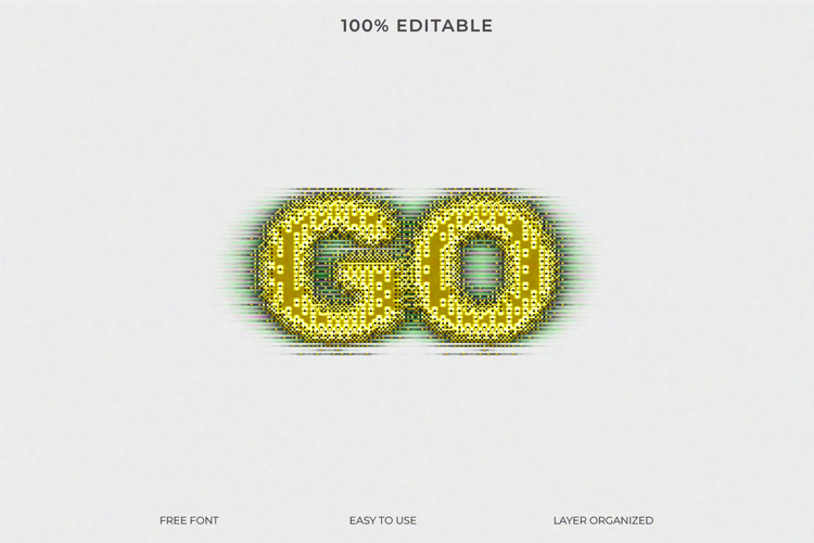 8-Bit Pixel Glitch Text Effect Photoshop Template example image 1