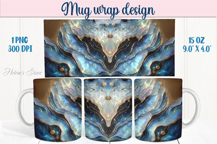 Abstract cosmic sky mug wrap 15 oz sublimation designs png