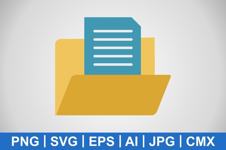 Vector Document in Folder Icon