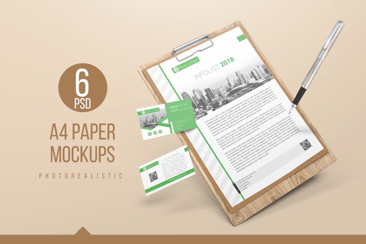 A4 Paper /  Poster / Flyer Mockups example image 1