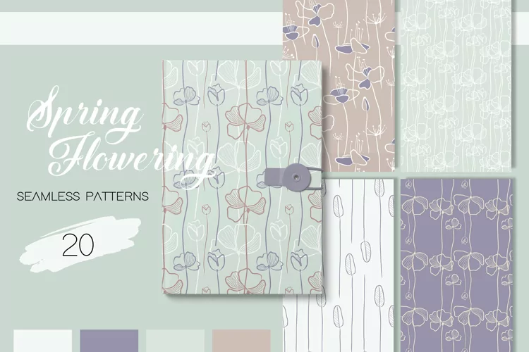 Spring Flowering - Seamless Patterns