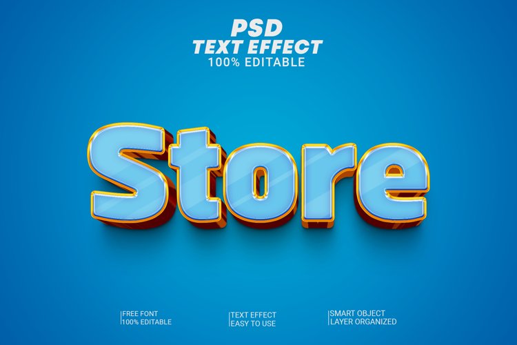 Store 3d Editable Text Effect Style