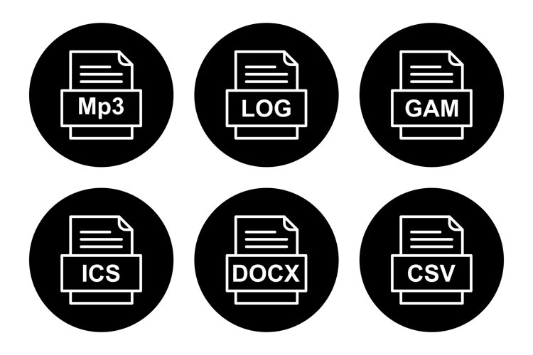 Set Of File Formats Icons example image 1