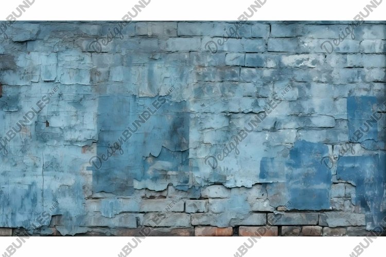 faded brick wall blue example image 1