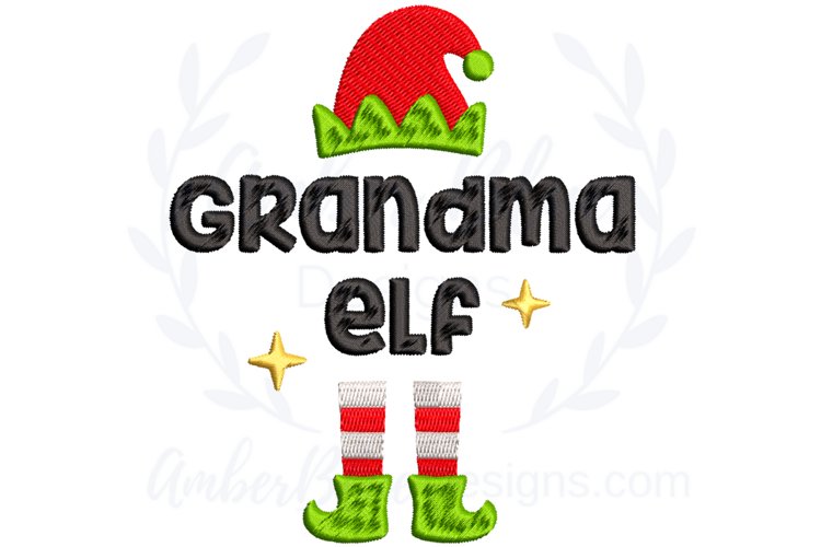 Grandma Elf Christmas Embroidery File example image 1