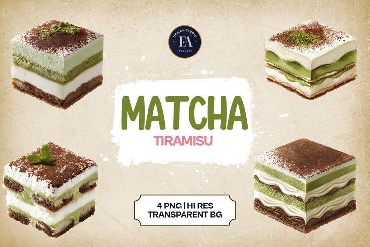 Matcha Tiramisu Clipart 4 PNG
