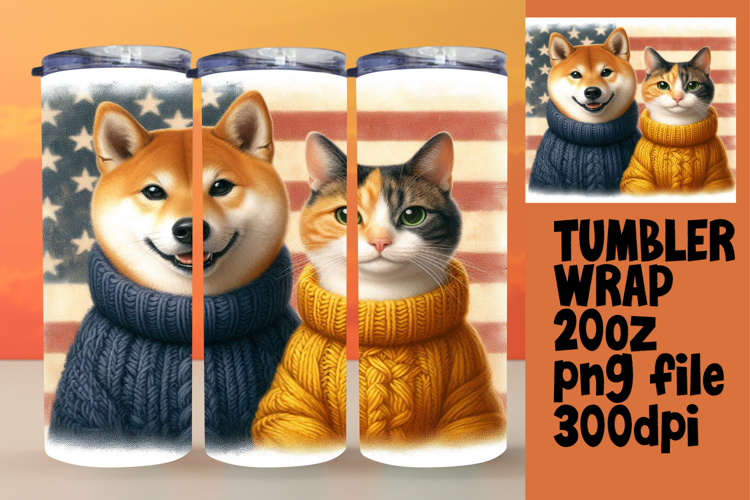 VIVID 20oz Tumbler Wrap for Creative Ideas , Dog and cat