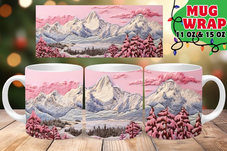 Embroidered Snowman 3D Winter Radiance 11oz Mug example image 1