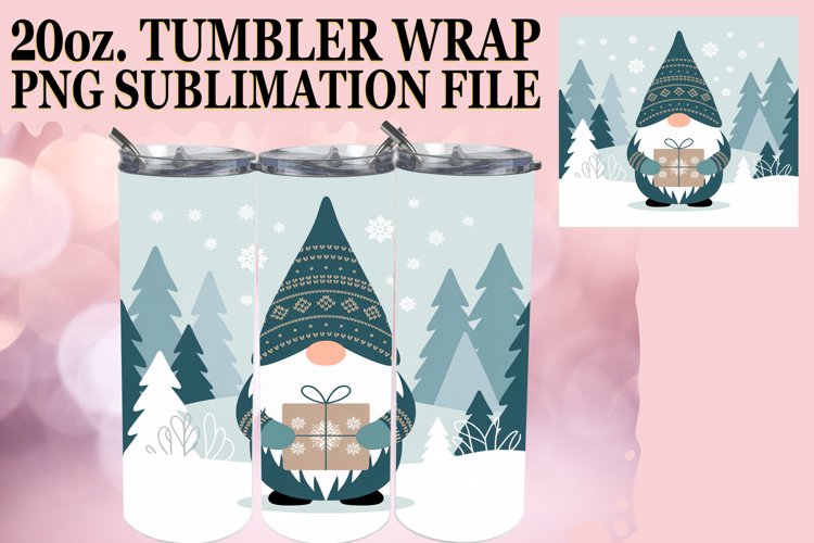 Joyful Reflections 20oz tumbler wrap, Gnomes example image 1