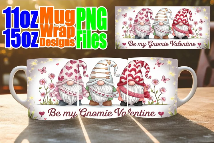 Happy journeys sublimation mug wrap, Love Gnome