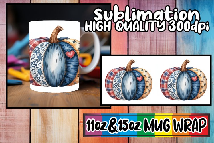 Timeless charm sublimation 11oz 15oz mug wrap, Pumpkin Water