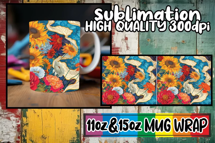 Vibrant Floral Symphony Mug Design 11oz/15oz