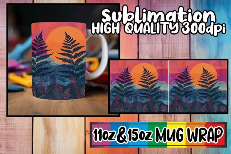 Vintage Garden Glory: Mug Wrap Sublimation
