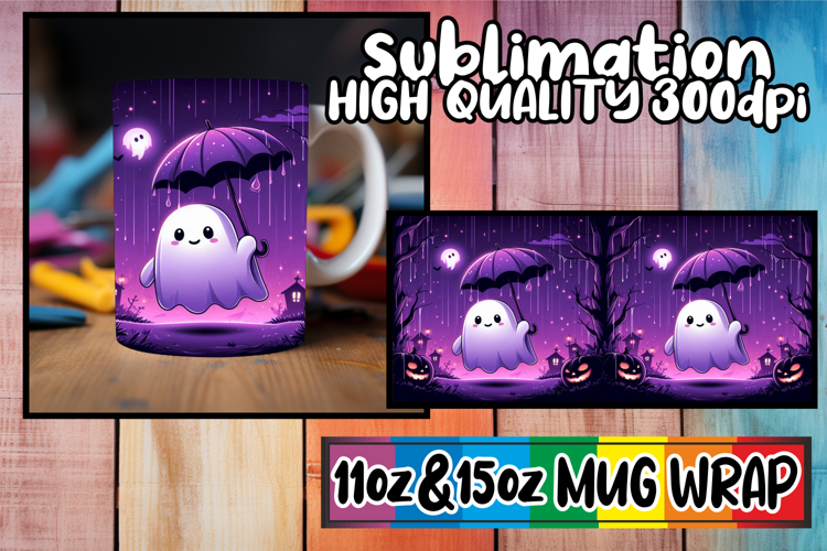 Timeless joy 11oz 15oz sublimation wrap, Ghost