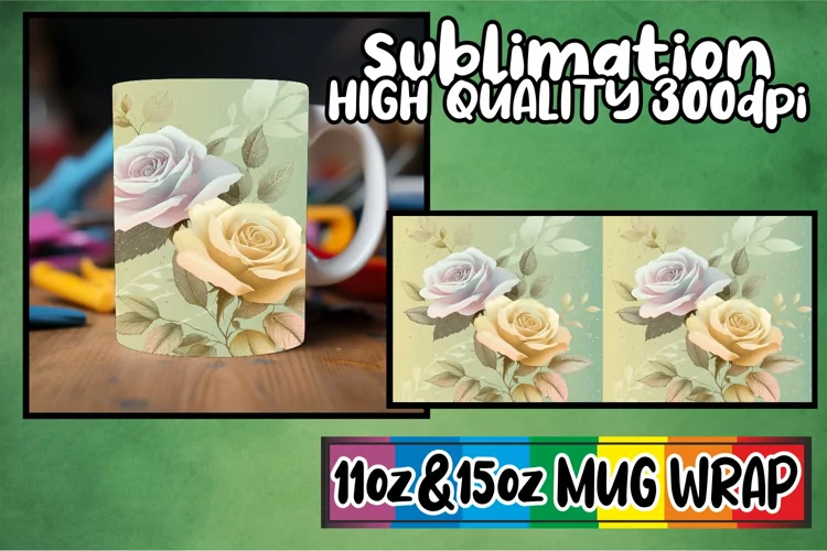Dreamy skies 11oz 15oz mug wrap, Flower