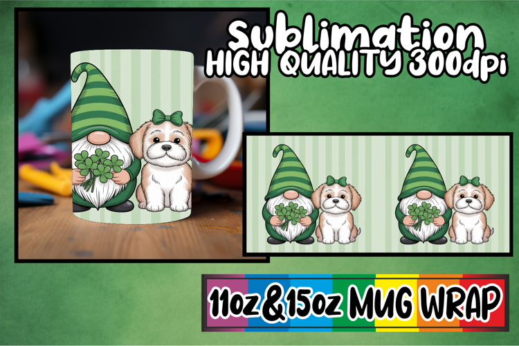 Joyful vibes 11oz 15oz sublimation wrap, St Patricks