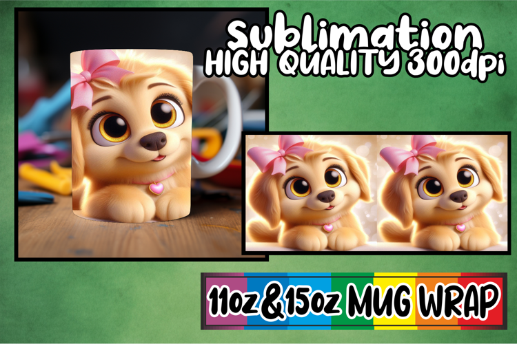 Fresh beginnings 11oz 15oz mug wrap, 3D Dog