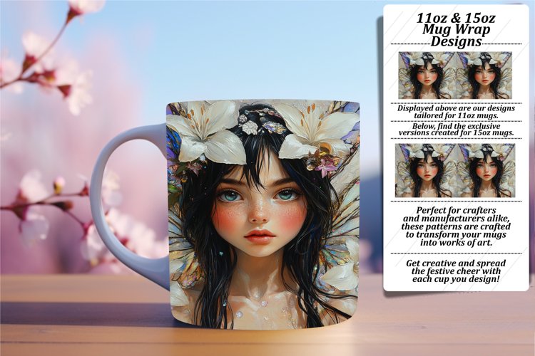 Fashionable 11oz Mug Wrap Png Template , Fairy