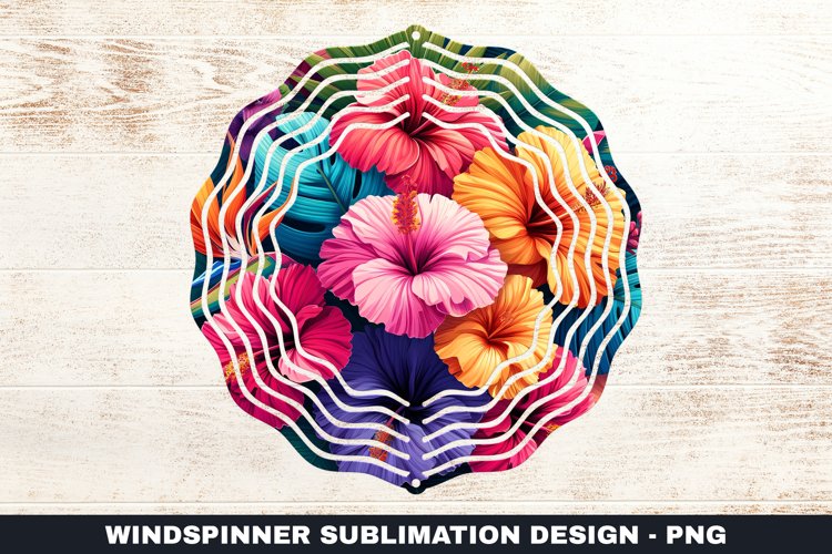 Flowers Wind Spinner Sublimation Design