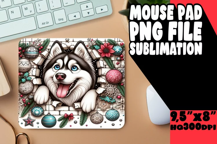 Whimsical 3D Hole in Wall Mousepad