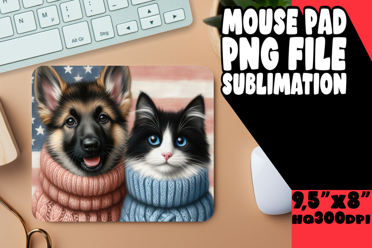 RADIANT mouse mat Sublimation Ideas, Dog and cat