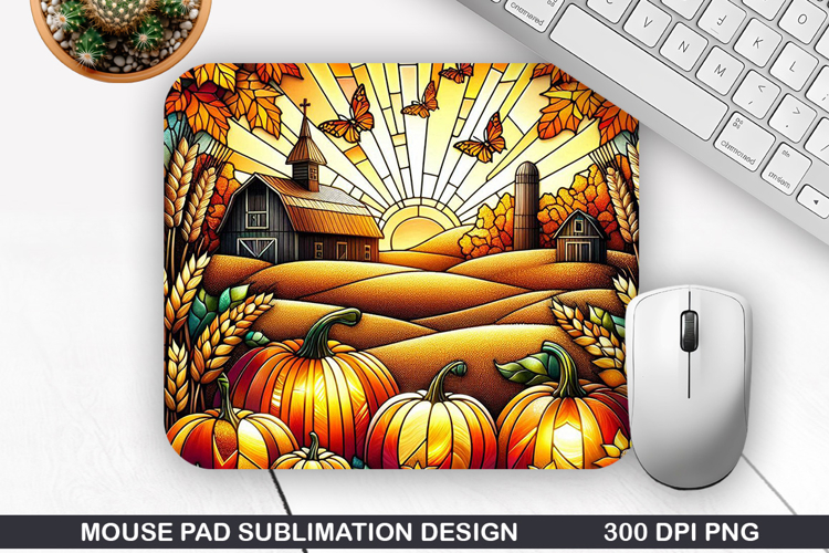 Pumpkin Mouse Pad Sublimation, Halloween Mouse Pad PNG