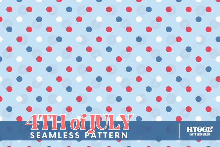 American 4th of July Coquette Polka Dot Seamless Pattern DTF