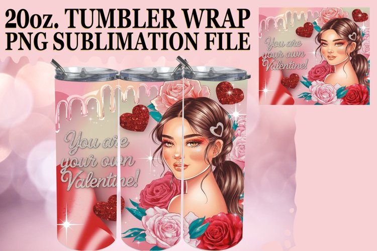 Vibrant Mornings 20oz tumbler wrap, Love Girl