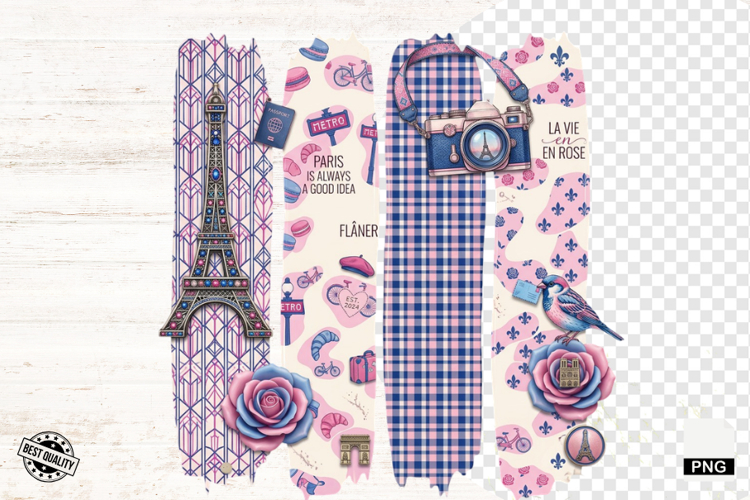 Paris Summer Travel Brushstrokes Clipart