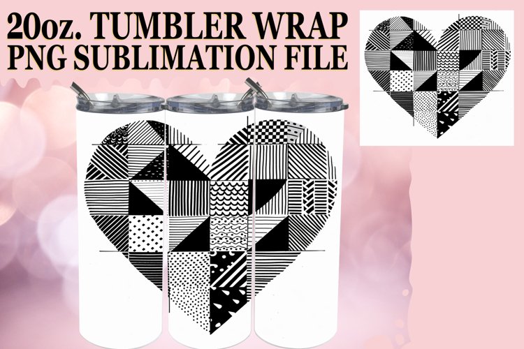 Romantic Love Heart Tumbler Wrap - Sublimation