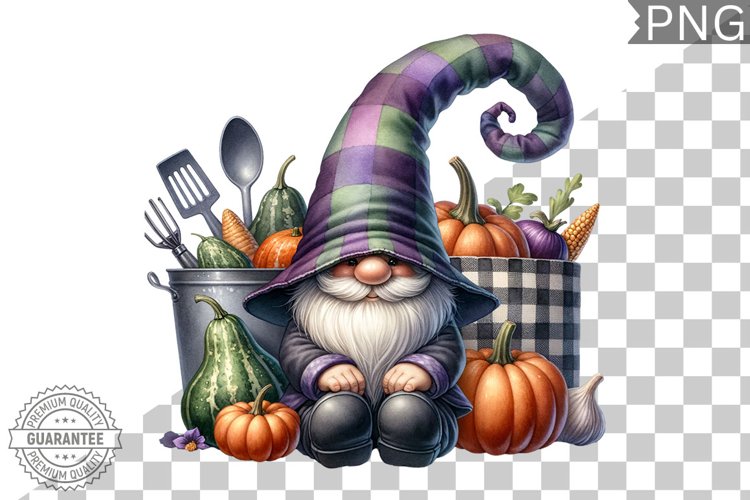 Halloween Kitchen Gnome Sublimation - Clipart PNG Design