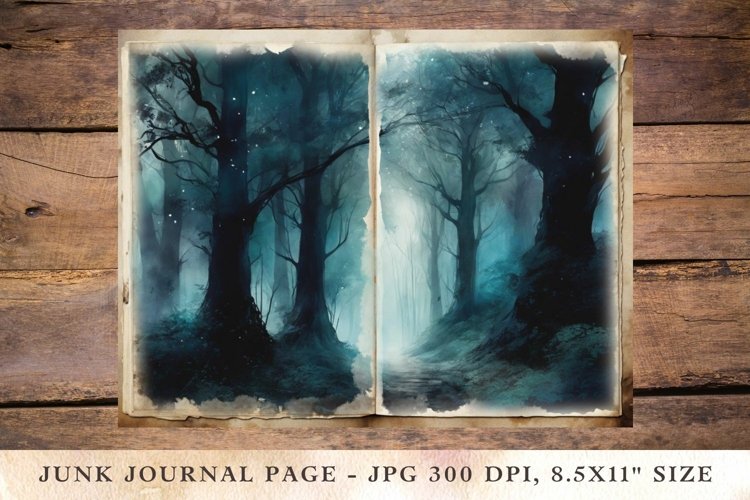 Printable Junk Journal Pages dark forest 1