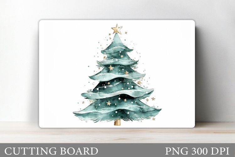 Christmas Tree Cutting Board. Christmas Tree Sublimation example image 1