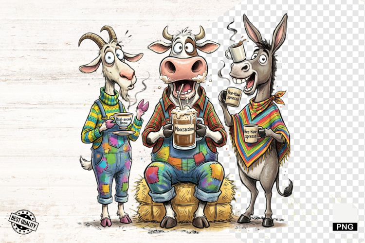 Whimsical Animal Drink Coffee - Whimsical Animals Clipart