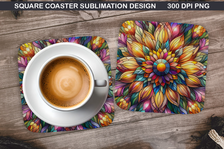 Flowers Coaster Sublimation, Spring Coaster PNG Design