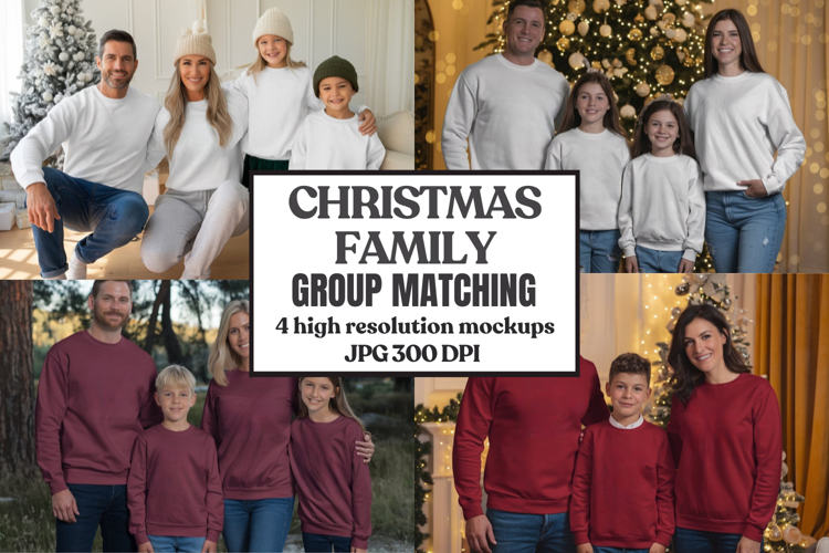 Christmas Family Group Tshirt Mockups