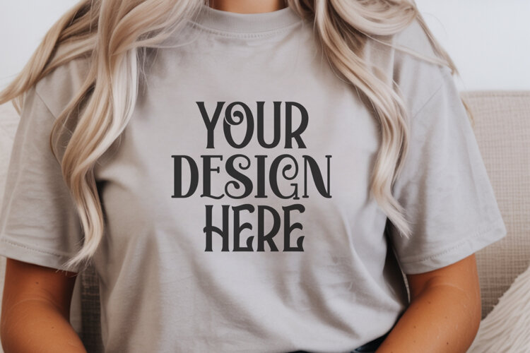 Grey Comfort Colors 1717 Christmas Mockup, CC 1717 example image 1