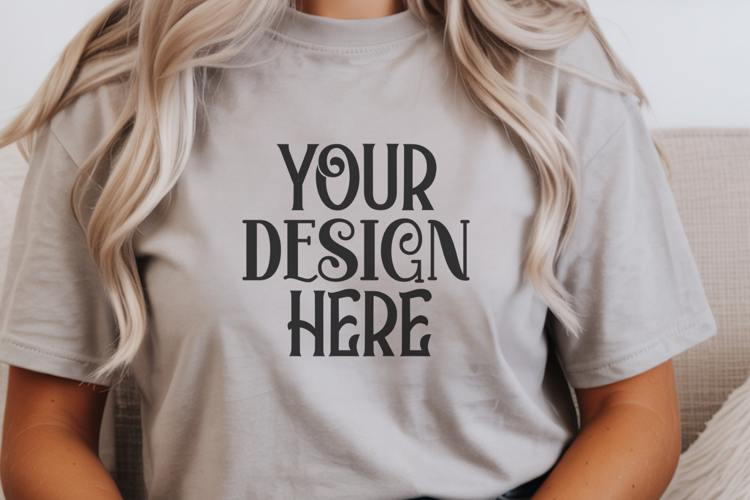 Grey Comfort Colors 1717 Christmas Mockup, CC 1717