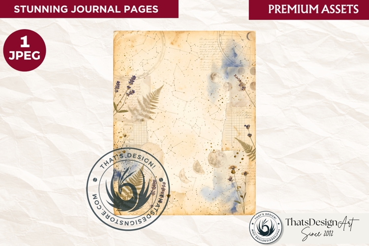 Botanical Herbarium Junk Journal digital paper textured